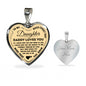 Silver Heart Pendant for Daughter - Daddy Loves You -Necklace for Teen Girl