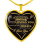 Father Daughter Necklace - Heart Pendant - from Dad -Birthday Gift for Teen Girl