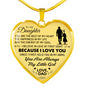 Father And Daughter Necklace Heart Pendant - To My Daughter Necklace Love Dad