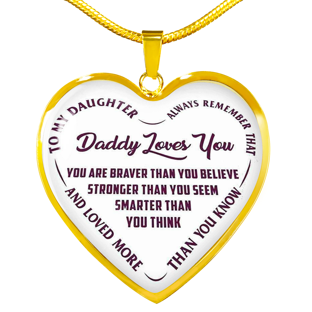 To My Daughter Necklace Love Gift Daddy Loves You