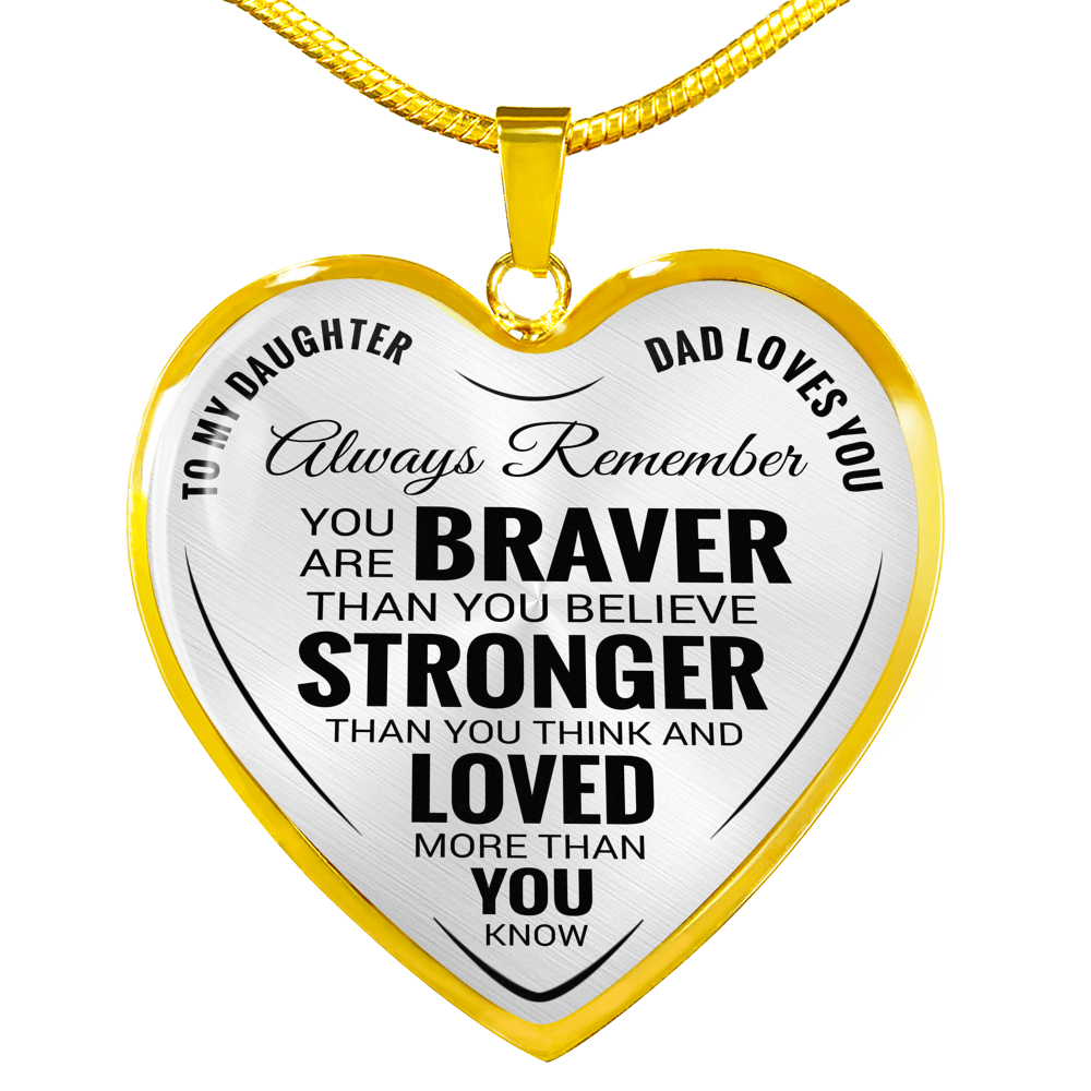 To My Daughter - Dad Loves You Luxury Bangle - Necklace Gifts From Father