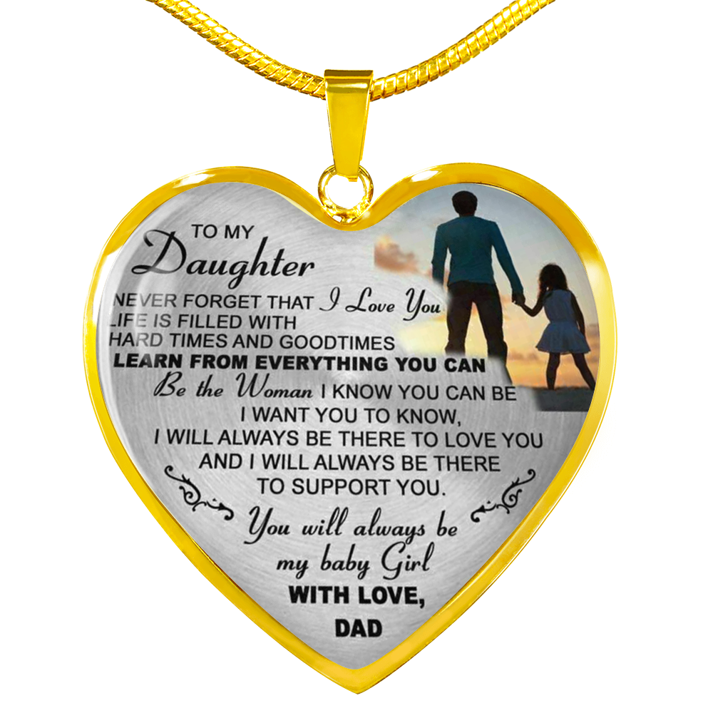 To My Daughter Necklace Heart - Father And Daughter Pendant Gifts From Daddy's