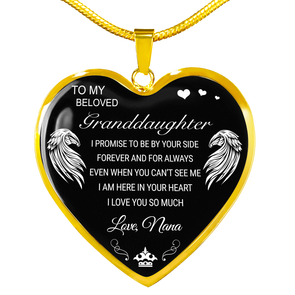 To My Beloved Granddaughter Love Grandma Heart Necklace Gift For Granddaughter
