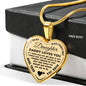 Silver Heart Pendant for Daughter - Daddy Loves You -Necklace for Teen Girl