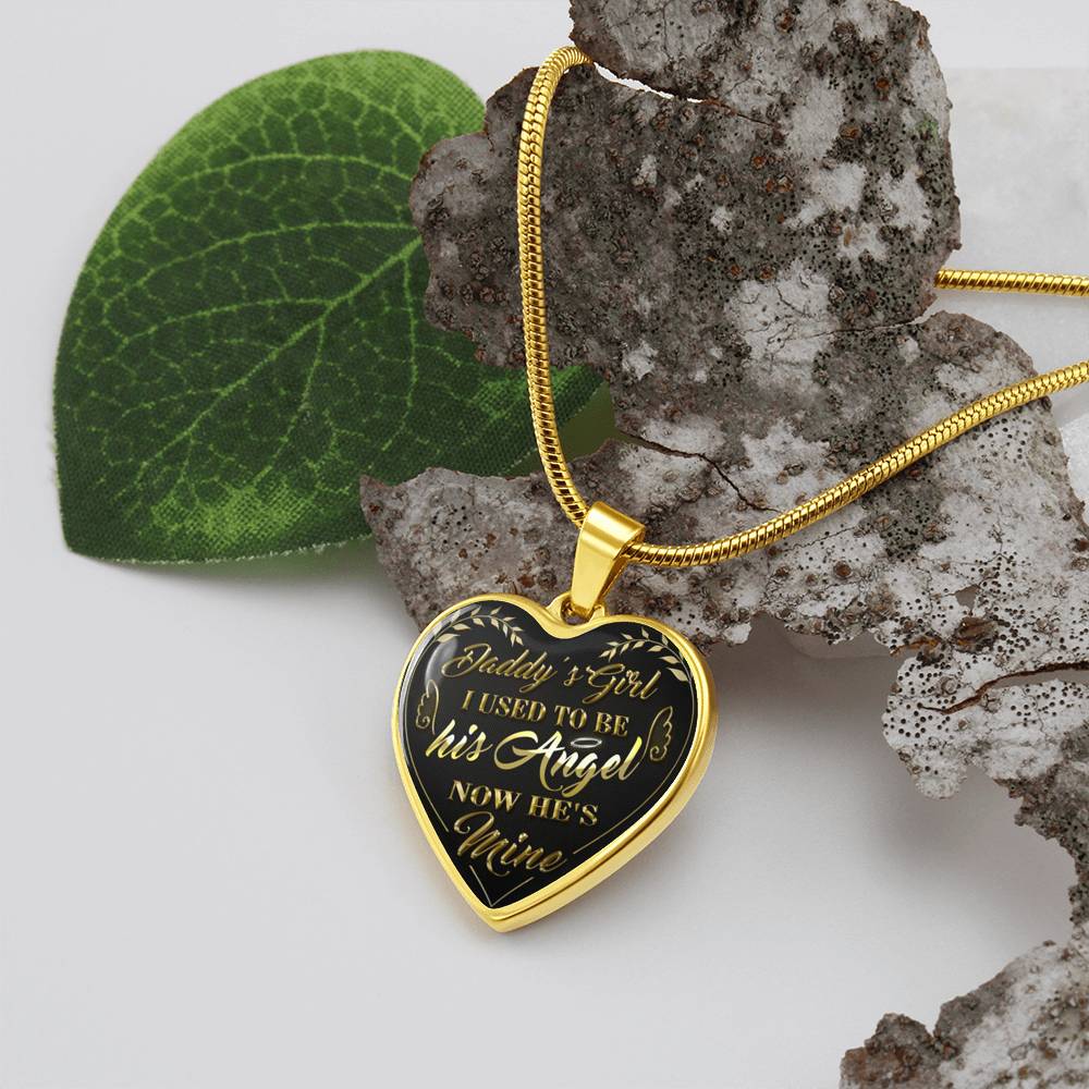 Vuvuzi Tee Daddy's Girl I Used to Be His Angel Now He's Mine - Gold Pendant Necklace