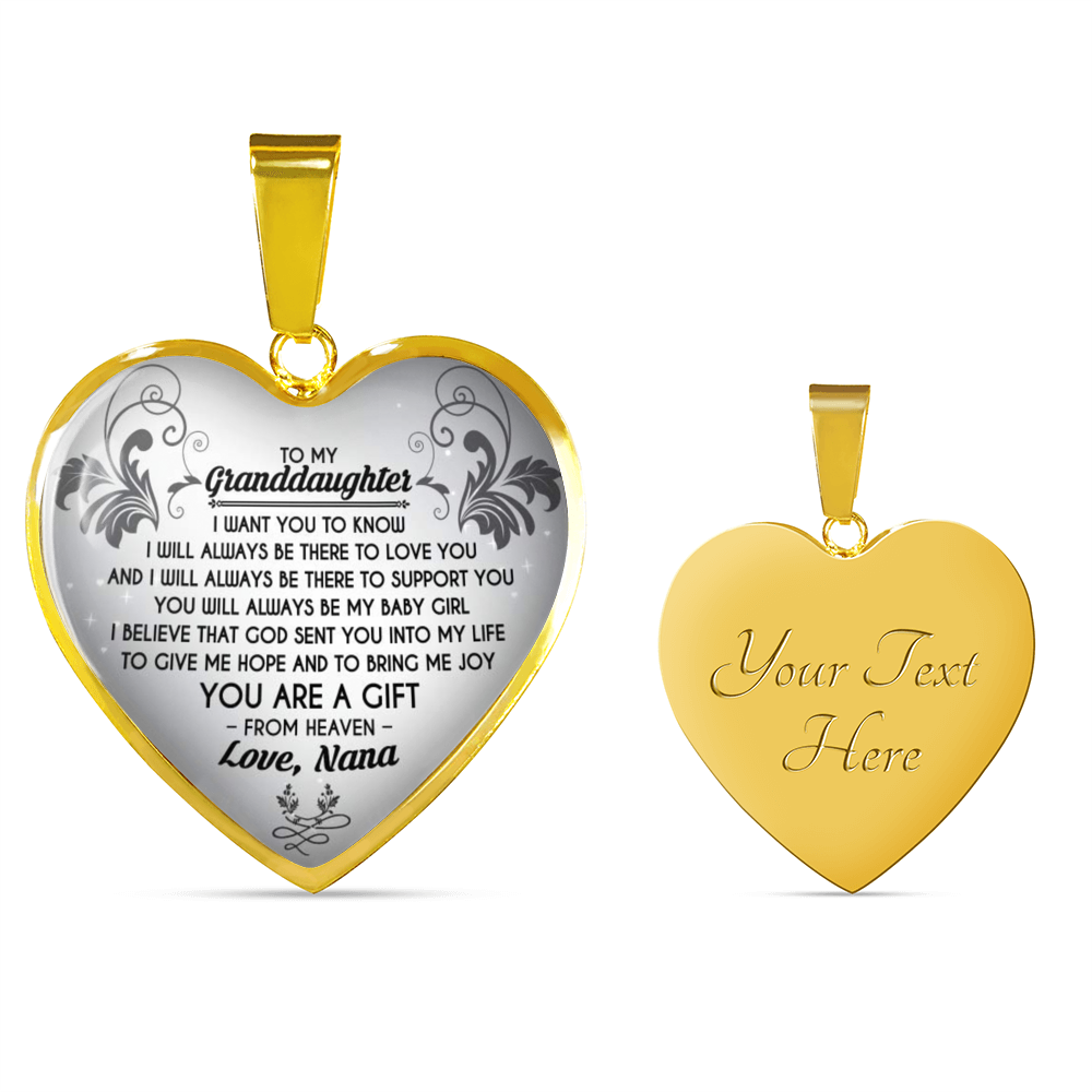 to My Granddaughter Love Nana - Silver Pendant Necklace