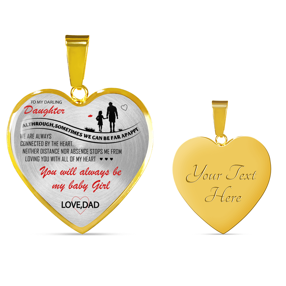 To my Darling Daughter Love DAD Luxury Heart Shaped Necklace Anniversary Gift
