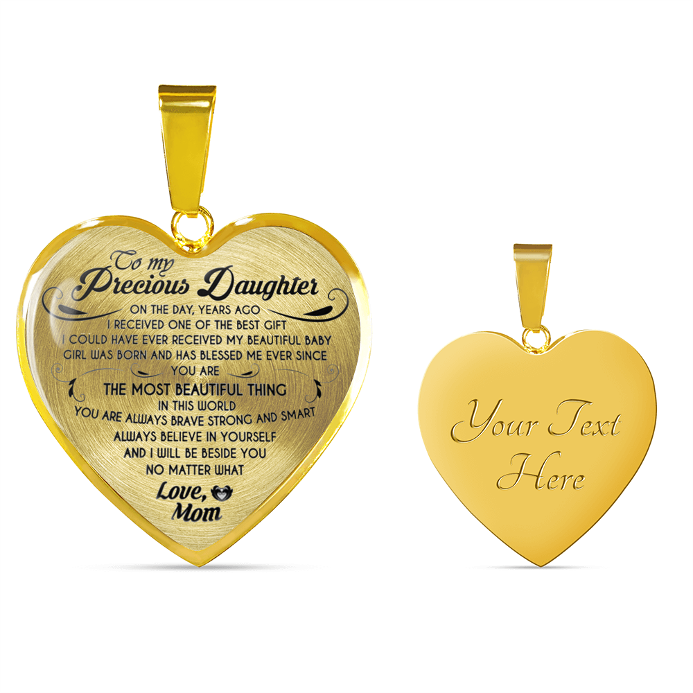 To My Daughter Necklace Heart From Mom - I love My Mom Birthday Necklace Gift