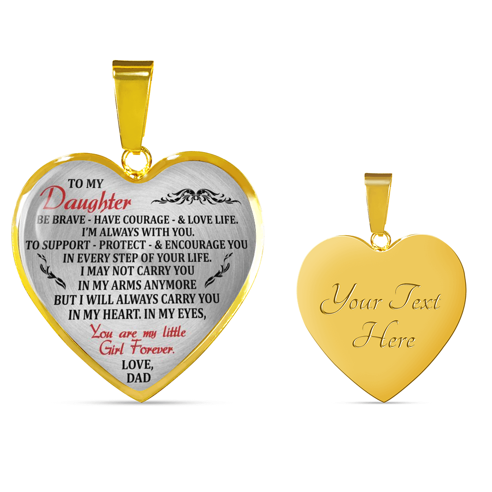 To My Daughter Necklaces Pendants - Father and Daughter Necklace - Gift from Dad