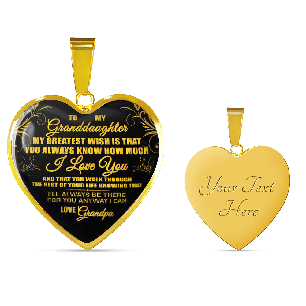 Vuvuzi Tee to My Granddaughter - Love Grandpa - Gold Plated Necklace