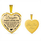 Silver Heart Pendant for Daughter - Daddy Loves You -Necklace for Teen Girl