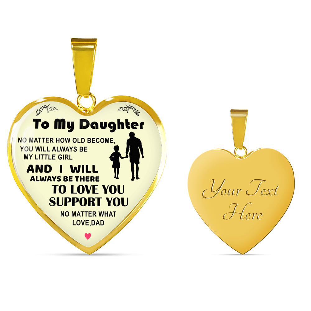 To My Daughter Heart Necklace Best Gift For Daughter From Dad