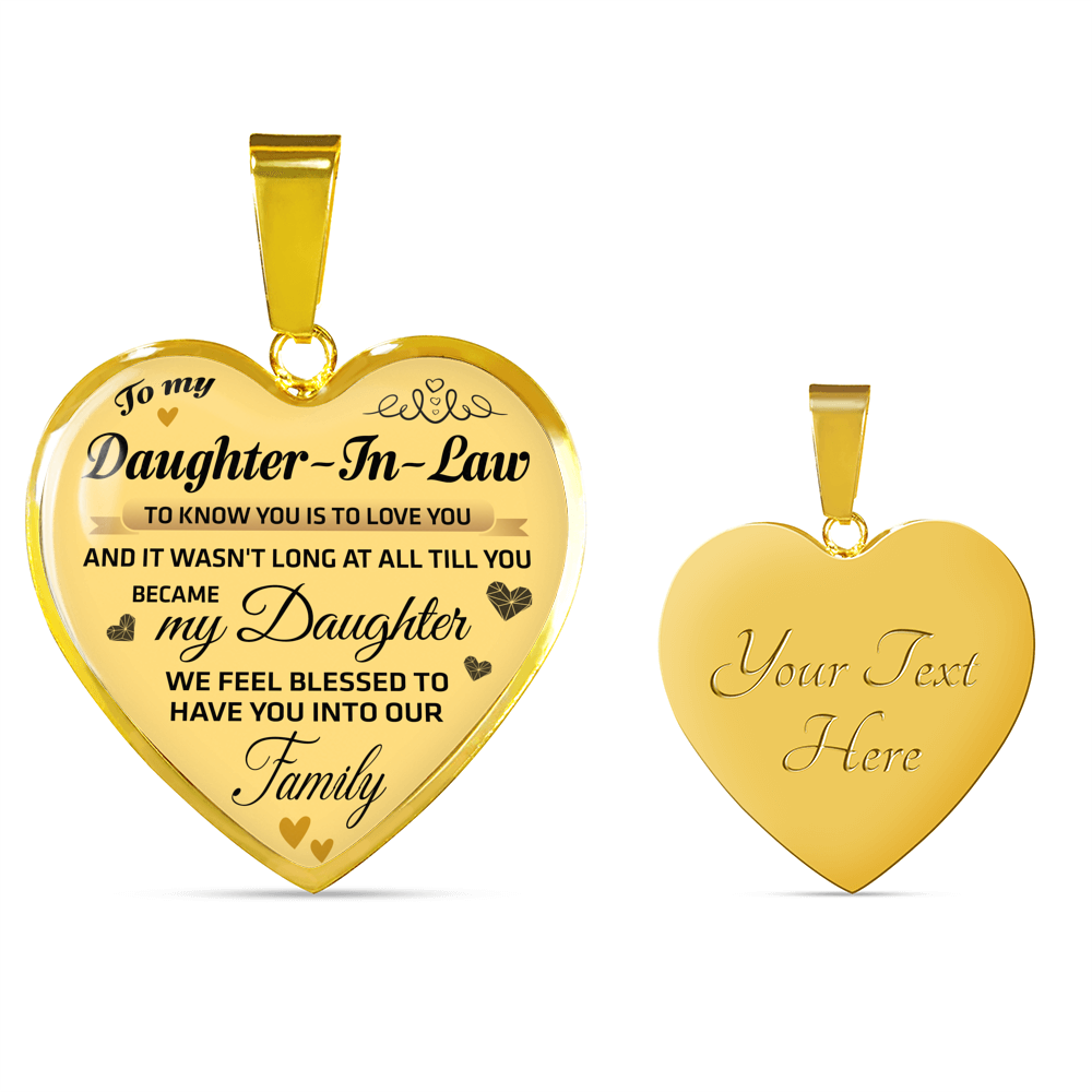 To My Daughter-In-Law Necklace- To Know You Is To Love You - Gift For Daughter