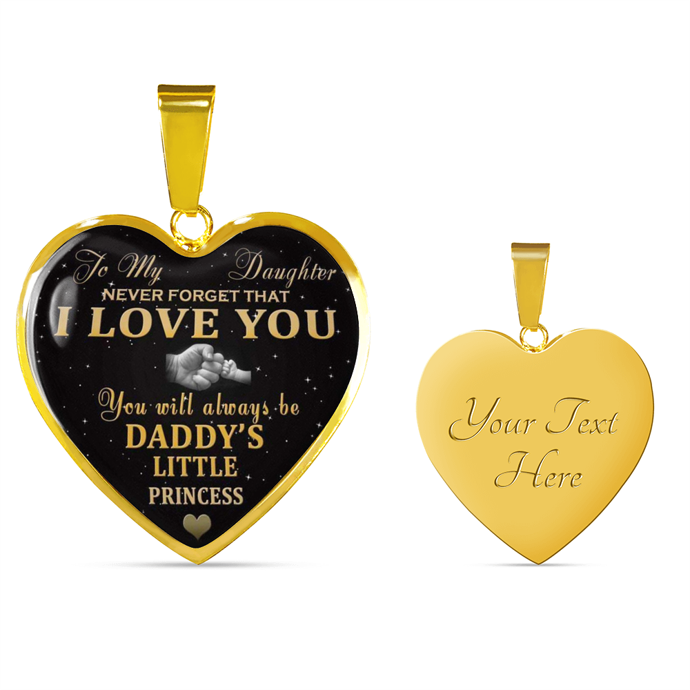 To My Daughter Heart Pendant Necklace - Daddy's Little Princess - from Father