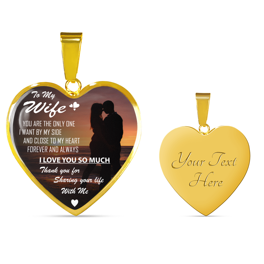To My Wife Heart Necklace Birthday Gift For Wife From Husband