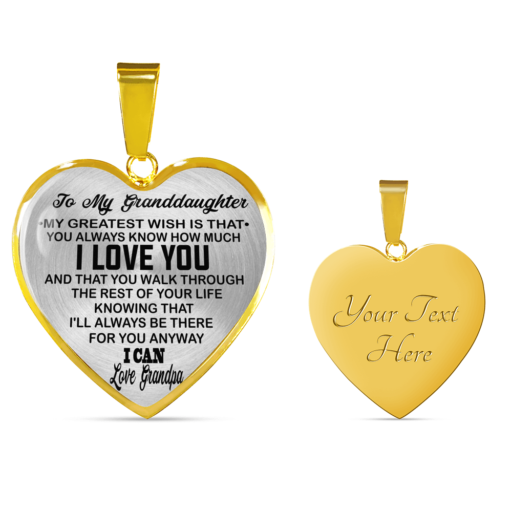 To My Granddaughter Love Dad - Heart Necklace Pendant From Grandpa