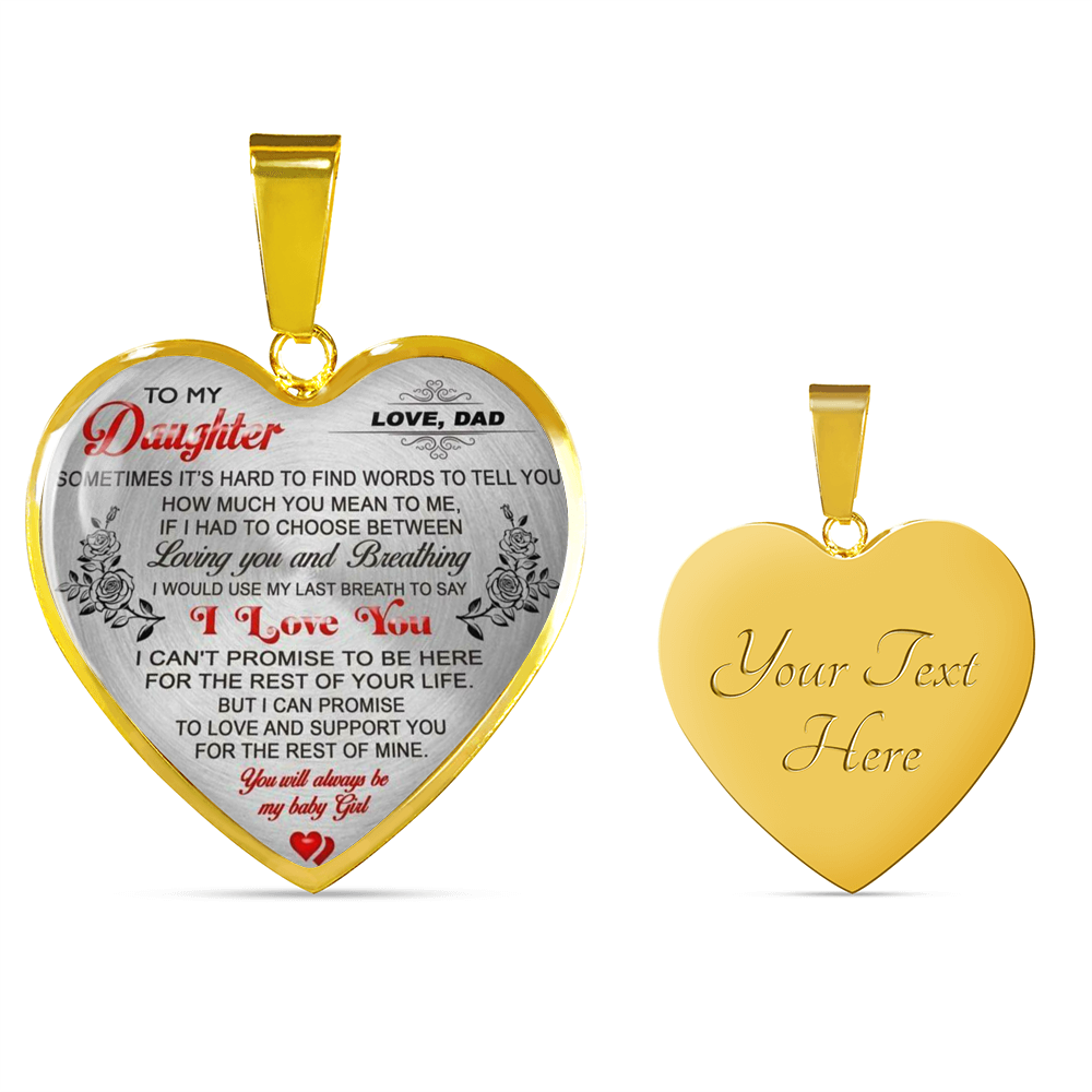 To My Daughter Necklaces Pendants - Father and Daughter - Gift from Daddy