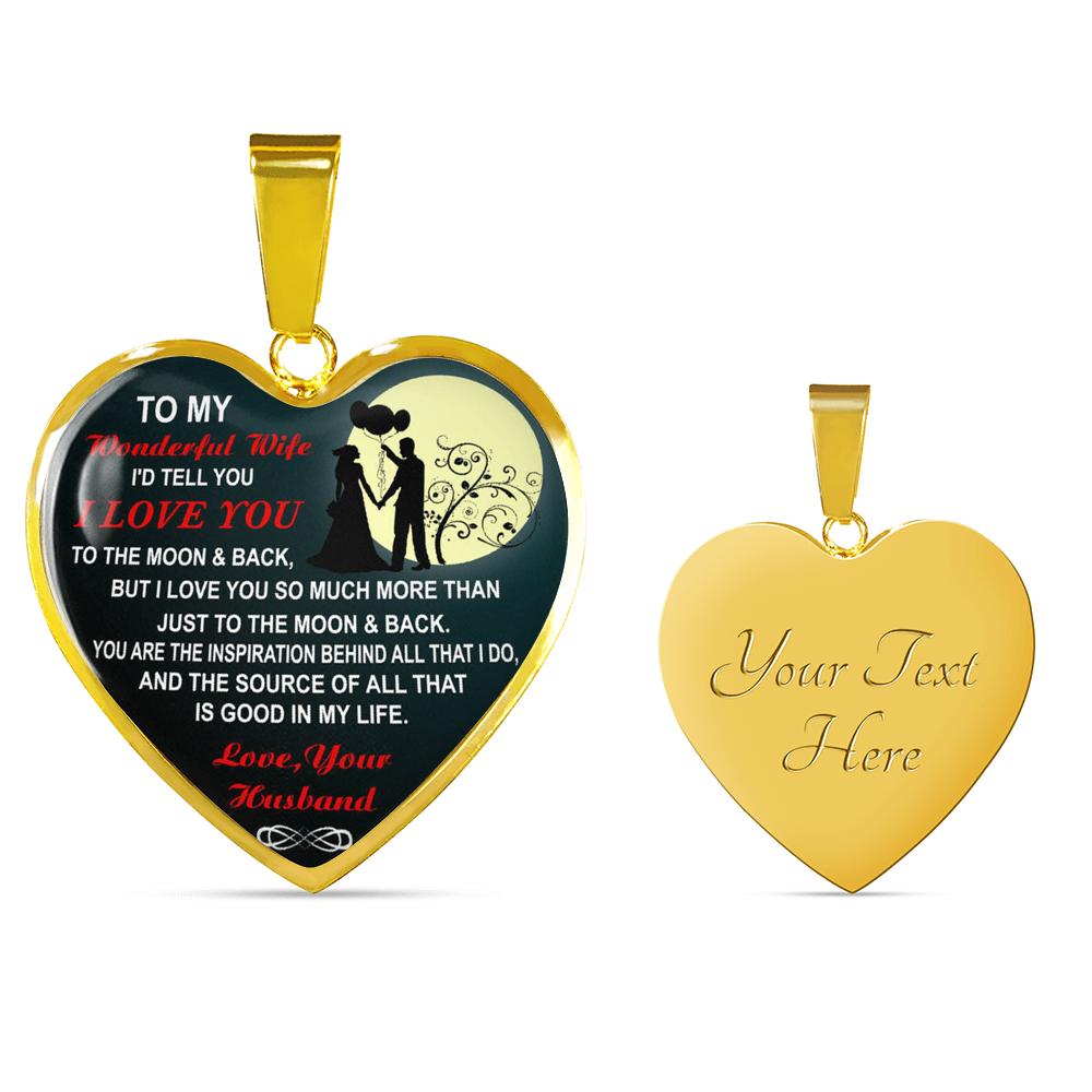 To My Wonderful Wife Wedding Anniversary Gift For Wife I Love You Necklace