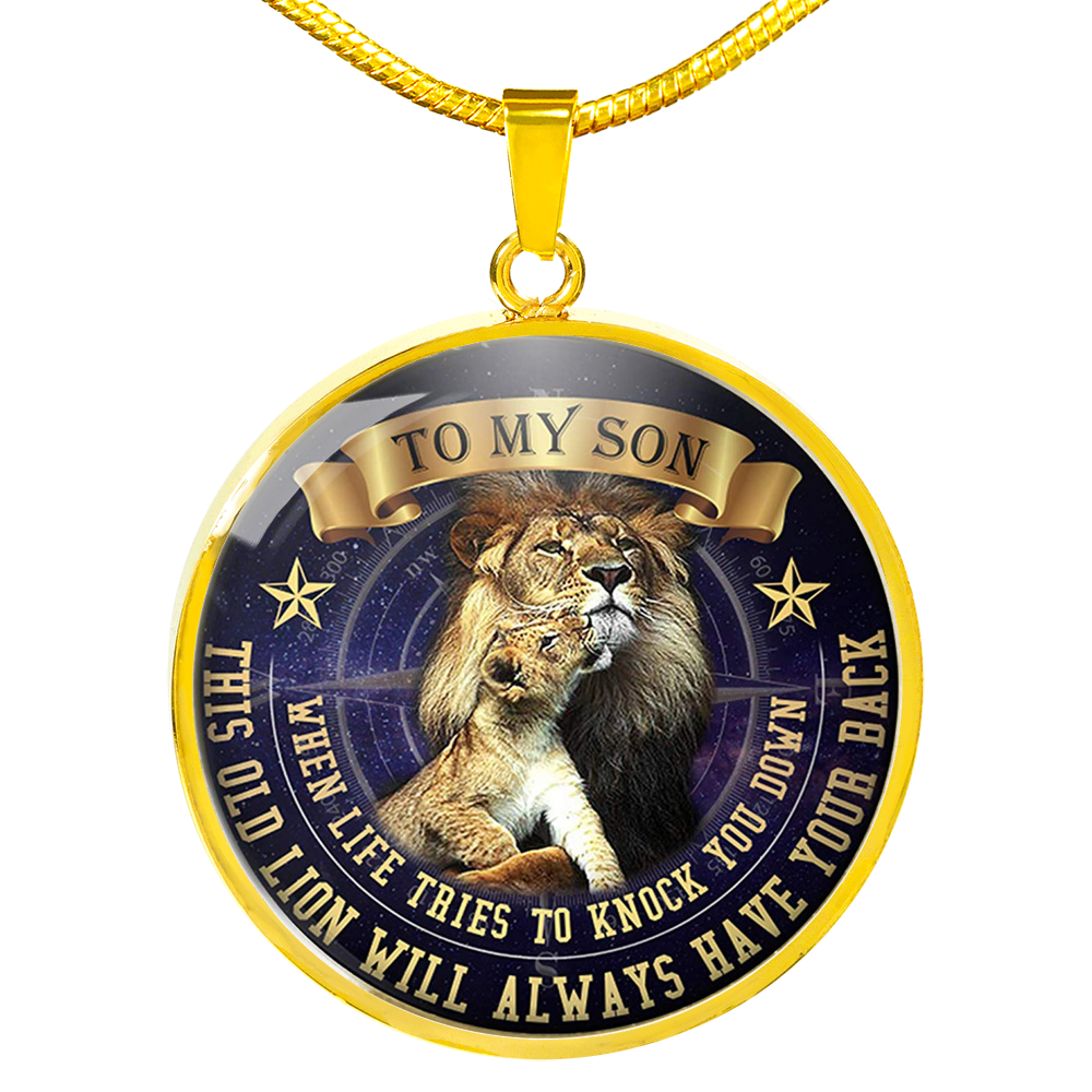 Vuvuzi Tee to My Son Necklace - Father and Son Necklace Pendant - This Old Lion Dad