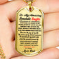 To My Amazing Remarkable Daughter Dog Tag Necklace Gift from Father