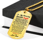 To My Amazing Remarkable Daughter Dog Tag Necklace Gift from Father