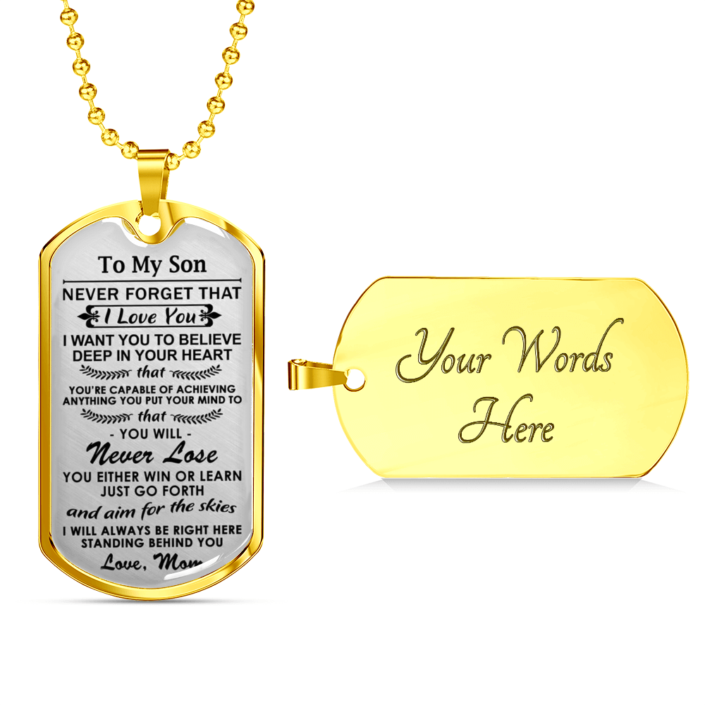 To My Son From Mom - Mother Son Necklace Chain - Birthday Gifts For Son