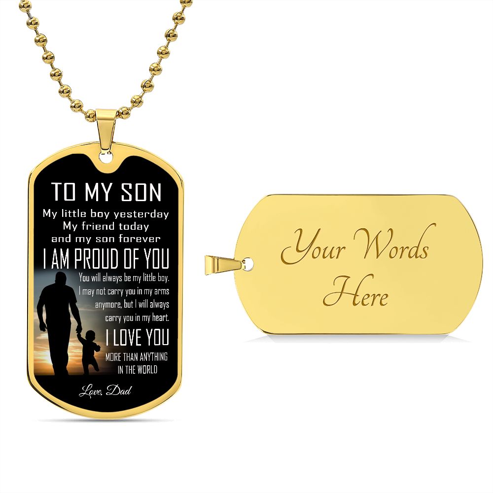 To My Son Dog Tag