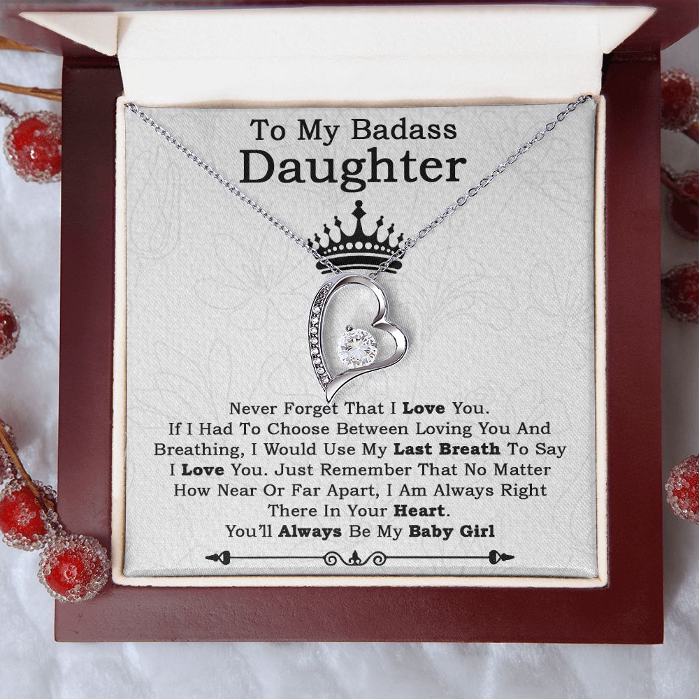 To My Badass Daughter Necklace From Dad, Badass Daughter Necklace Birthday Gift