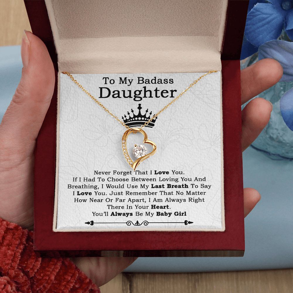 To My Badass Daughter Necklace From Dad, Badass Daughter Necklace Birthday Gift