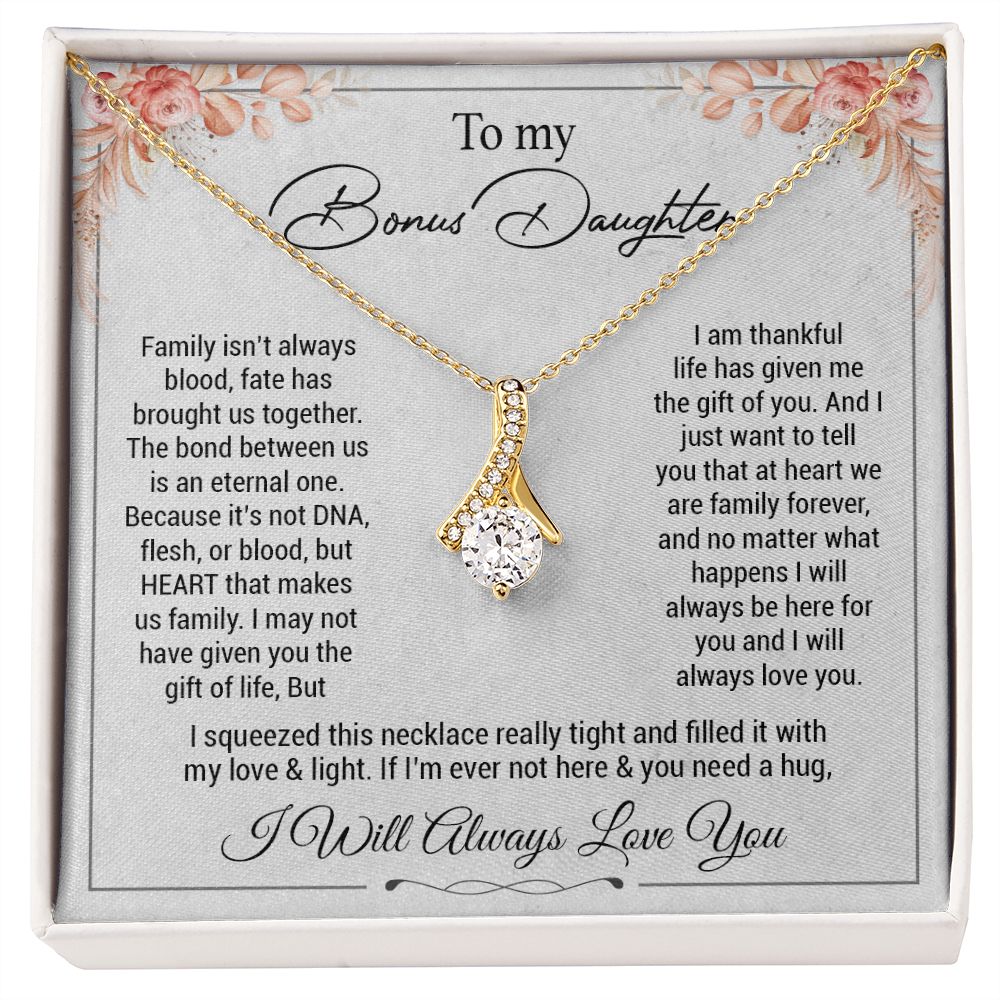To my bonus daughter necklace, bonus daughter necklace from stepdad necklace