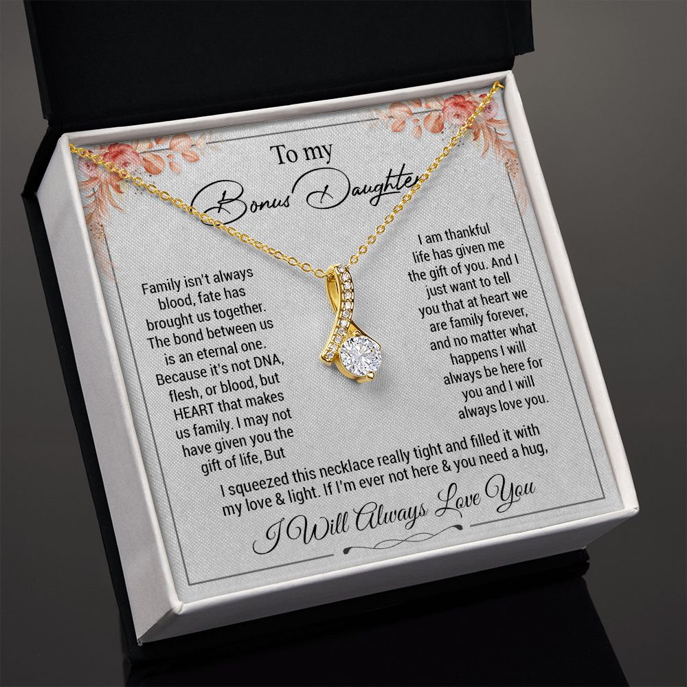 To my bonus daughter necklace, bonus daughter necklace from stepdad necklace