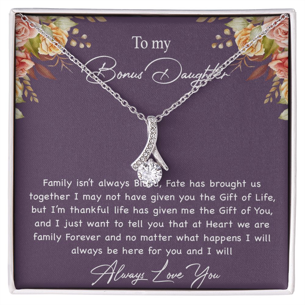 To My Bonus Daughter Necklace, Gift For Daughter, Step Daughter, Christmas Gift