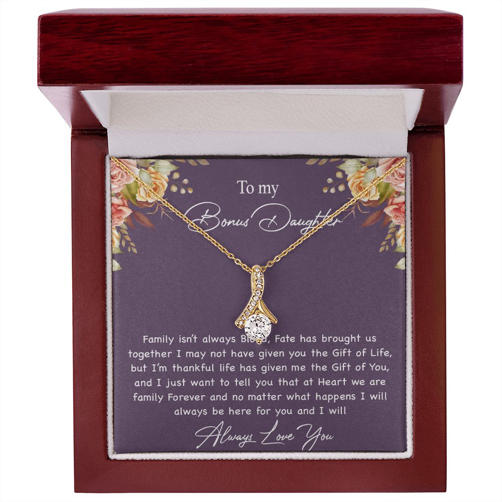 To My Bonus Daughter Necklace, Gift For Daughter, Step Daughter, Christmas Gift