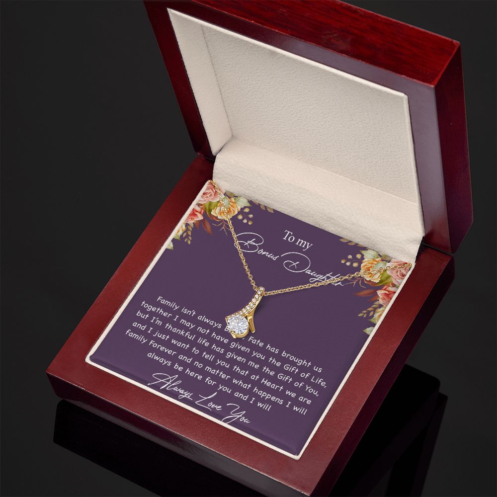 To My Bonus Daughter Necklace, Gift For Daughter, Step Daughter, Christmas Gift