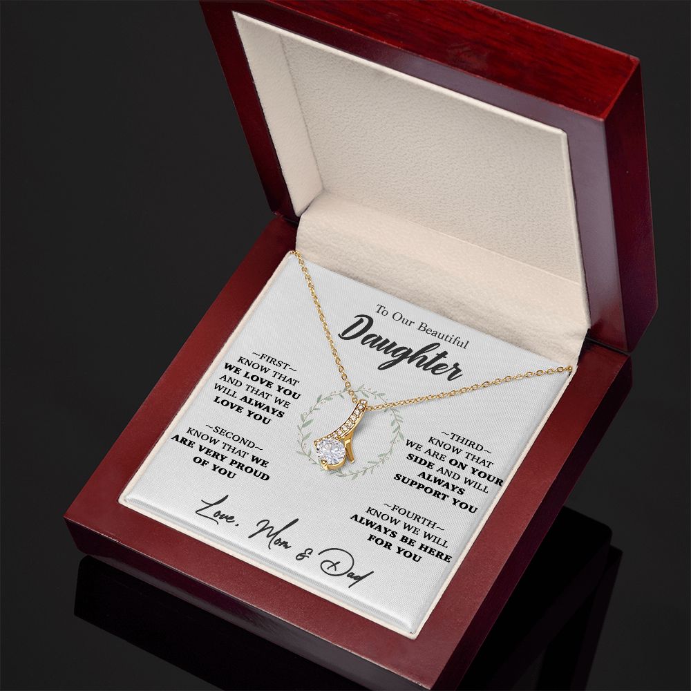 To My Daughter Necklace, Gift for Daughter From Mom and Dad,Birthday Gift