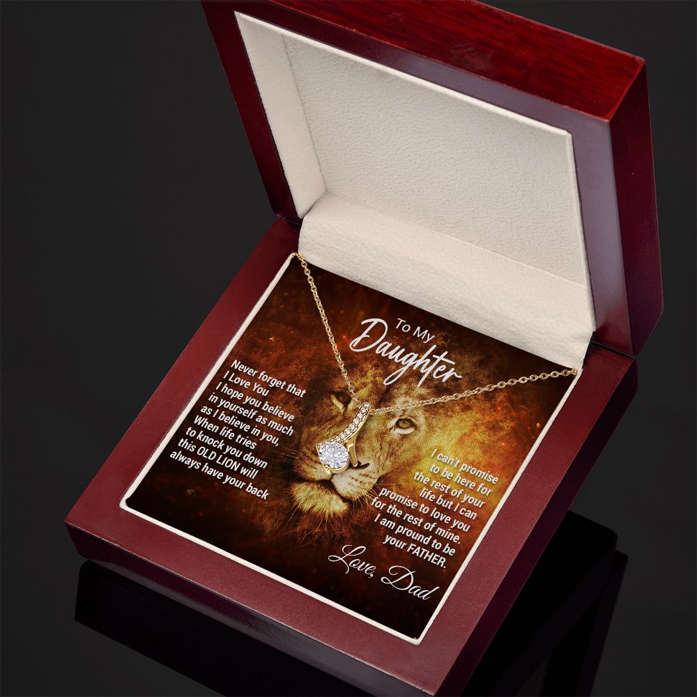 To My Daughter Necklace, Xmas Gift For Daughter From Dad, Daughter Father Lion