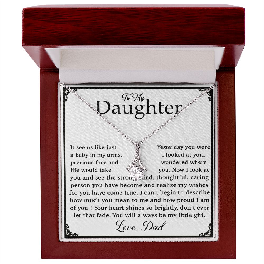 11To My Daughter Necklace, Gift for Daughter from Dad, Daughter Father Necklace