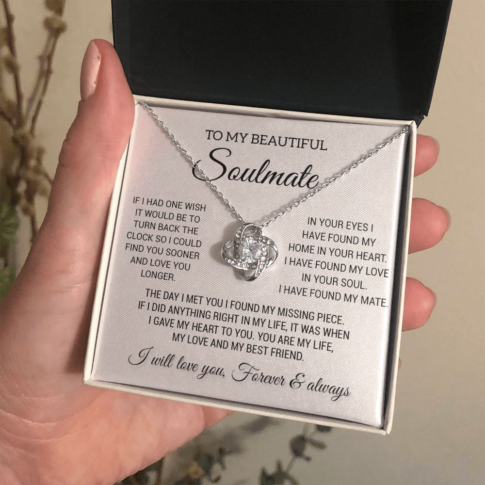 To My Beautiful Soulmate Necklace, Gift for Wife, Girlfriend, Anniversary Gift