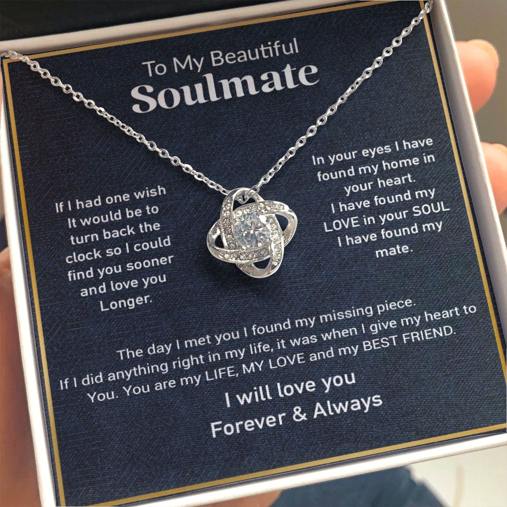 To My Soulmate Necklace, Gift For Her, Gift For Soulmate, Valentine's Gift for My Wife Girlfriend