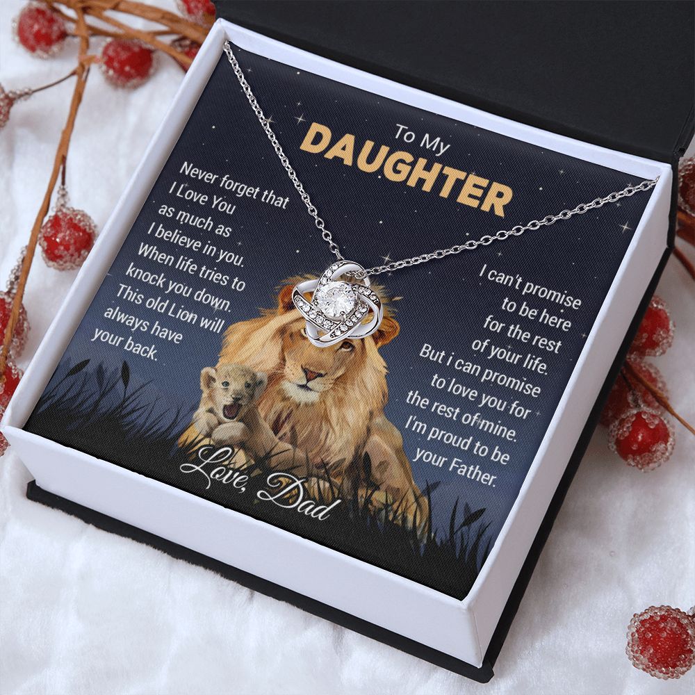 To My Daughter Necklace, Gift For Daughter From Dad, Daughter Father Lion11