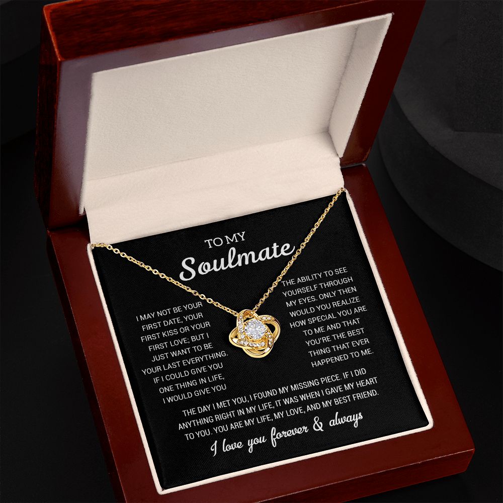 To My Soulmate Gold Necklace Gift, Anniversary Gift For Her, Wife Soulmate Gift