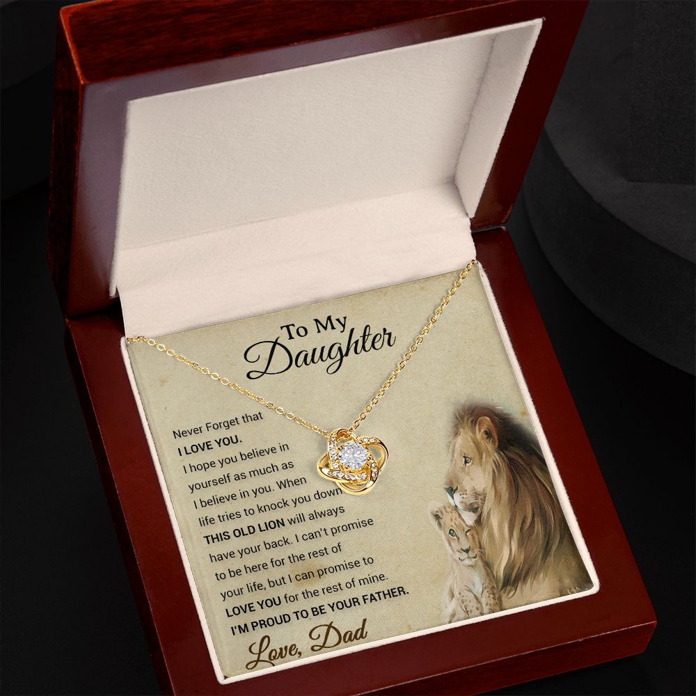 To My Daughter Necklace, Xmas Gift For Daughter From Dad, Daughter Father Lion