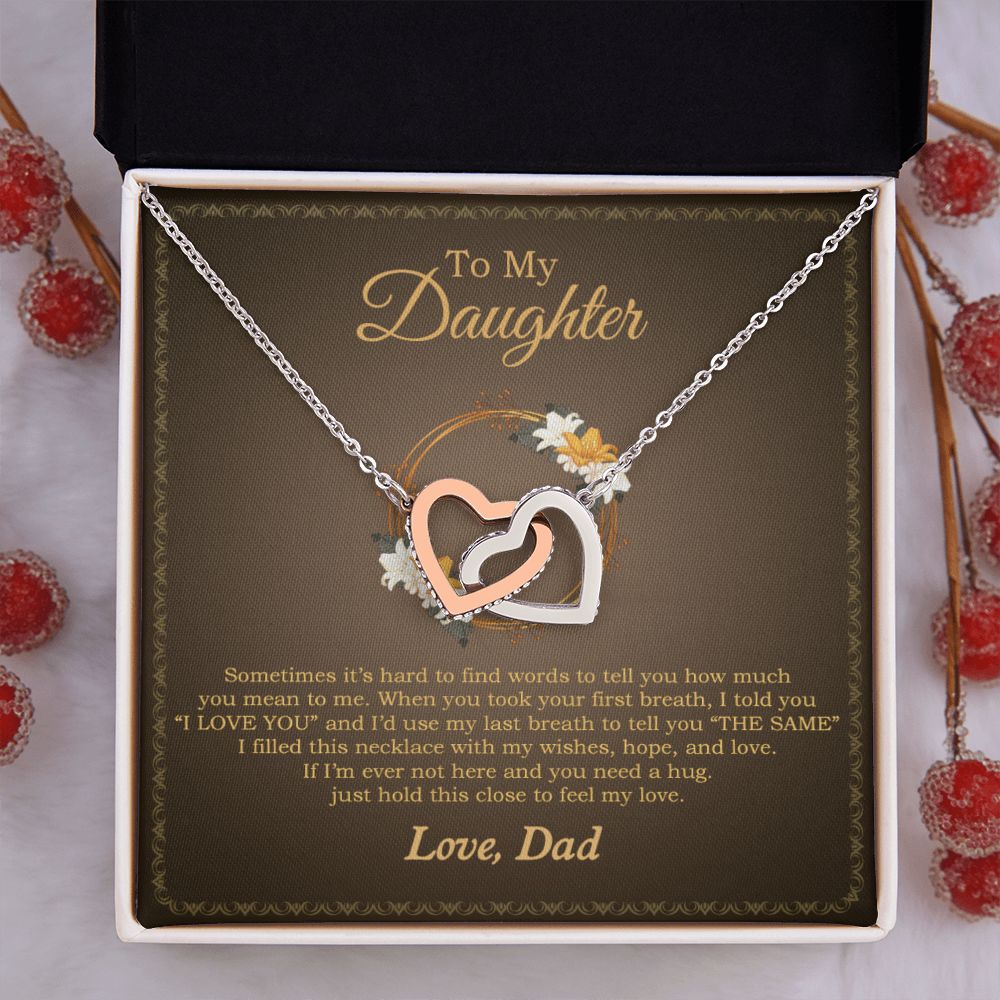 11To My Daughter Necklace, Gift For Daughter From Dad, Daughter Father Necklace