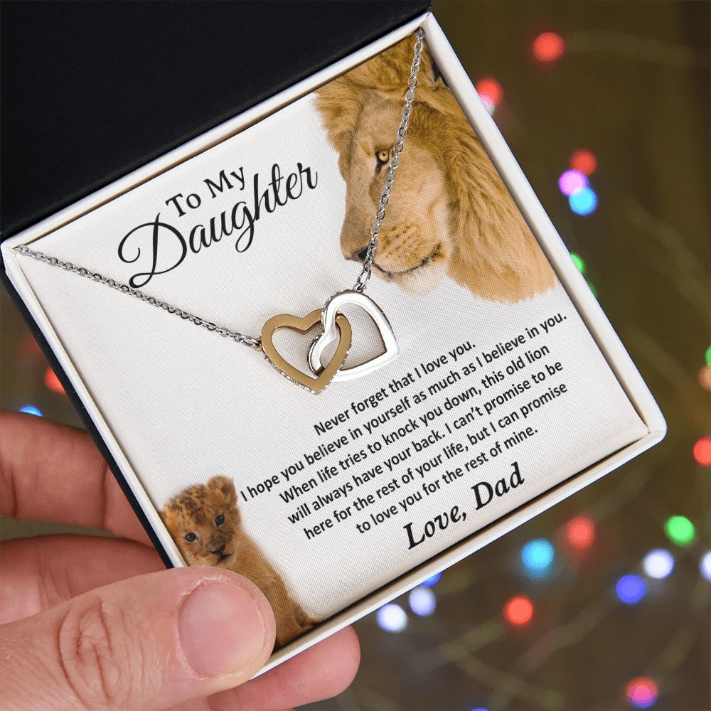 22To My Daughter Necklace, Gift For Daughter From Dad, Daughter Father Lion Gift