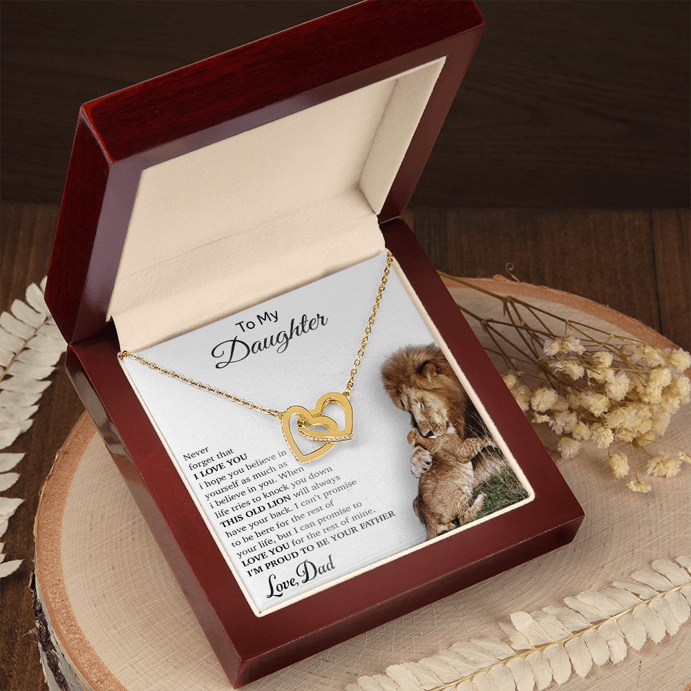 To My Daughter Necklace, Gift For Daughter From Dad, Daughter Father Lion Gift