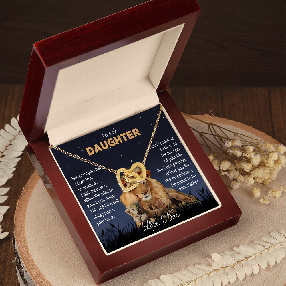 To My Daughter Lion Dad And Daughter Necklace