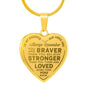 Father And Daughter Novelty Unique Engraved Heart Necklace