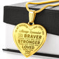 Father And Daughter Novelty Unique Engraved Heart Necklace