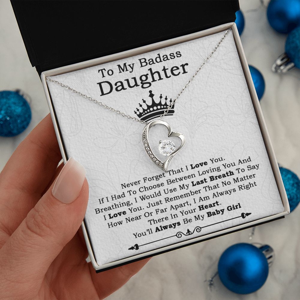 To My Badass Daughter Necklace From Dad, Badass Daughter Necklace Birthday Gift