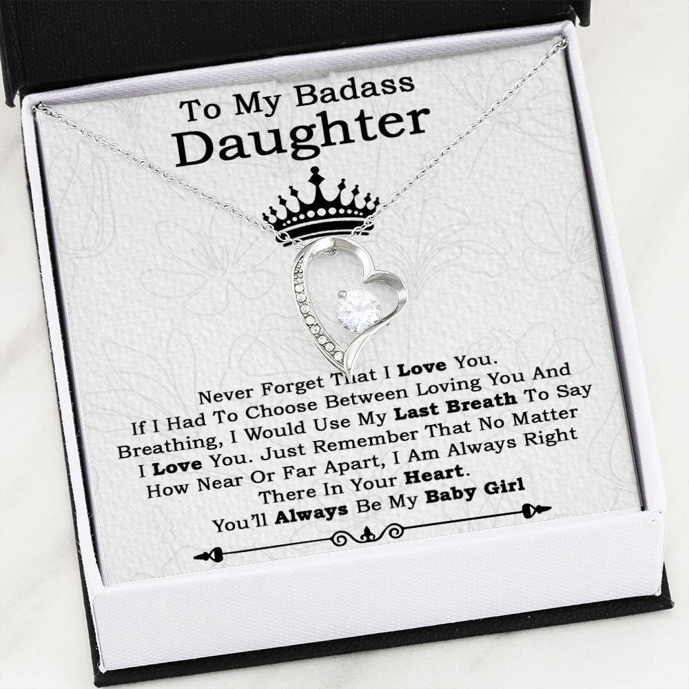 To My Badass Daughter Necklace From Dad, Badass Daughter Necklace Birthday Gift